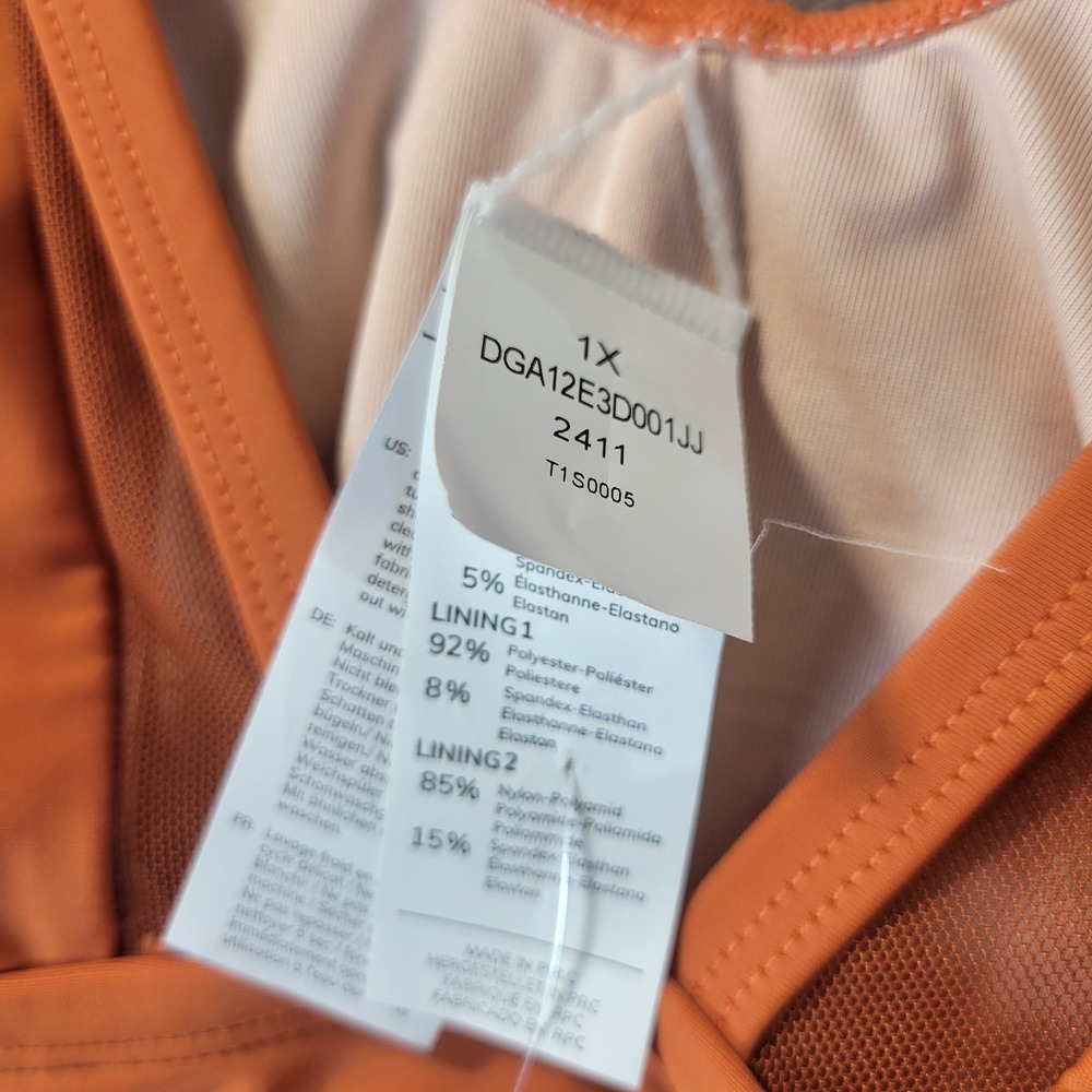 Cupshe Rust Orange One-Piece Swimsuit with Sheer Waist Panel - Picture 3 of 12